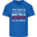 I Don't Mean to but I'm a Daddy Fathers Day Mens V-Neck Cotton T-Shirt Royal Blue