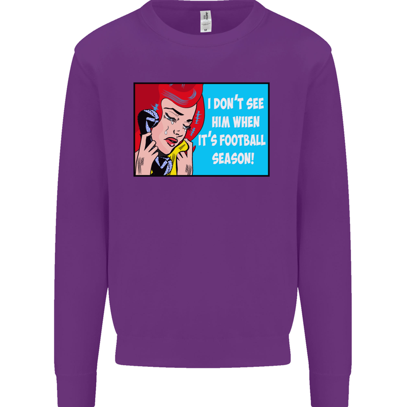 I Don't See Him Football Player Team Funny Mens Sweatshirt Jumper Purple