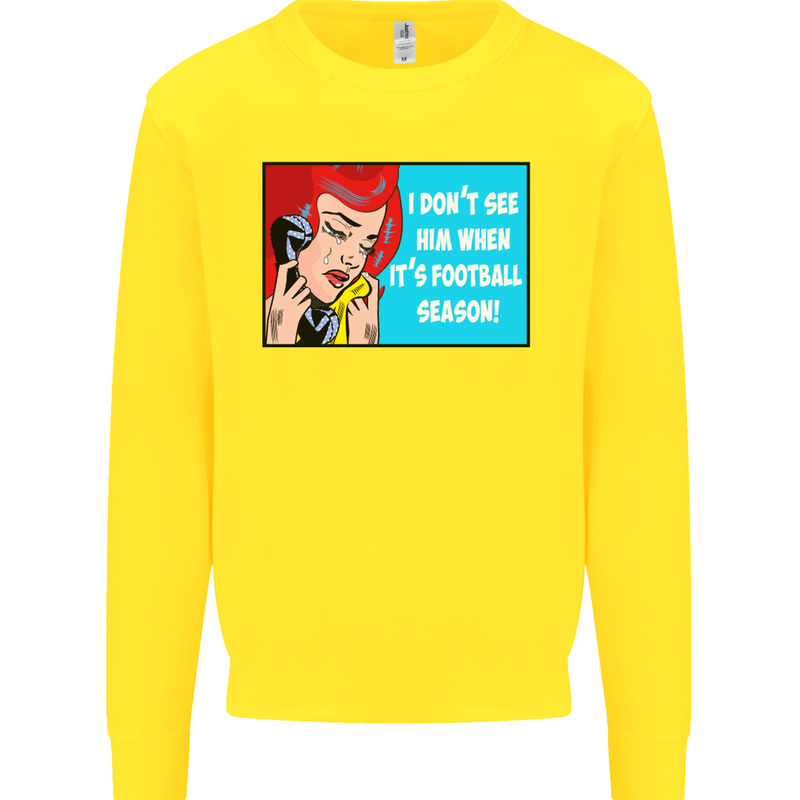 I Don't See Him Football Player Team Funny Mens Sweatshirt Jumper Yellow