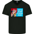 I Don't See Him Football Player Team Funny Mens V-Neck Cotton T-Shirt Black