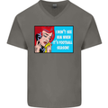 I Don't See Him Football Player Team Funny Mens V-Neck Cotton T-Shirt Charcoal