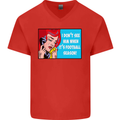 I Don't See Him Football Player Team Funny Mens V-Neck Cotton T-Shirt Red