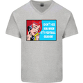 I Don't See Him Football Player Team Funny Mens V-Neck Cotton T-Shirt Sports Grey