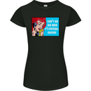 I Don't See Him Football Player Team Funny Womens Petite Cut T-Shirt Black