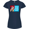 I Don't See Him Football Player Team Funny Womens Petite Cut T-Shirt Navy Blue