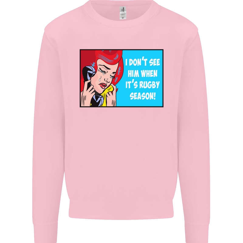 I Don't See Him Rugby Player Union Funny Mens Sweatshirt Jumper Light Pink