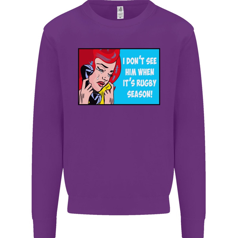 I Don't See Him Rugby Player Union Funny Mens Sweatshirt Jumper Purple