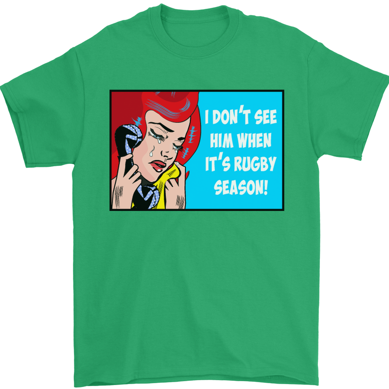 I Don't See Him Rugby Player Union Funny Mens T-Shirt Cotton Gildan Irish Green