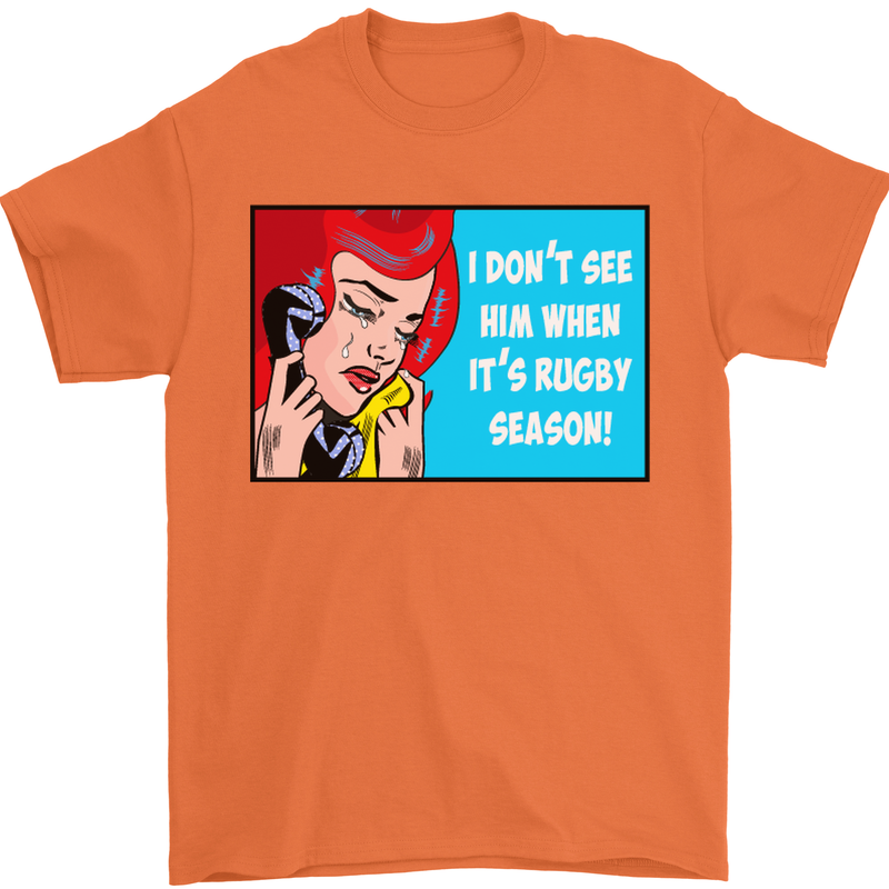 I Don't See Him Rugby Player Union Funny Mens T-Shirt Cotton Gildan Orange