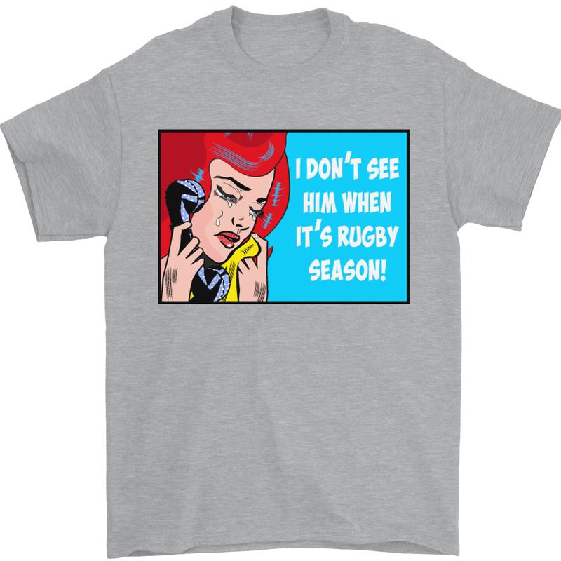 I Don't See Him Rugby Player Union Funny Mens T-Shirt Cotton Gildan Sports Grey