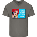 I Don't See Him Rugby Player Union Funny Mens V-Neck Cotton T-Shirt Charcoal