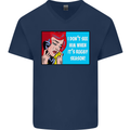 I Don't See Him Rugby Player Union Funny Mens V-Neck Cotton T-Shirt Navy Blue