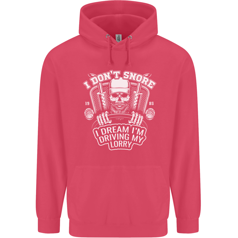 I Don't Snore Driving My Lorry Driver Childrens Kids Hoodie Heliconia
