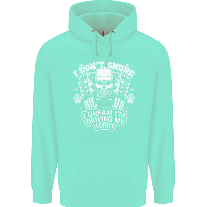 I Don't Snore Driving My Lorry Driver Childrens Kids Hoodie Peppermint