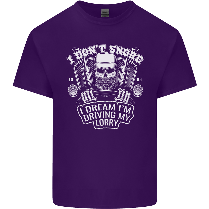 I Don't Snore I'm Driving My Lorry Driver Mens Cotton T-Shirt Tee Top Purple