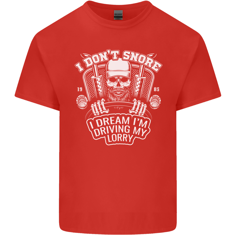 I Don't Snore I'm Driving My Lorry Driver Mens Cotton T-Shirt Tee Top Red