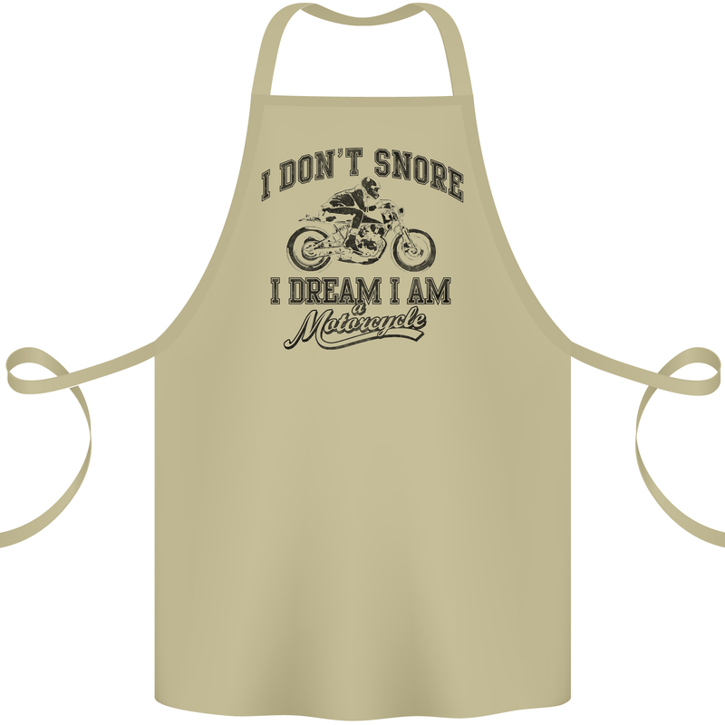 I Don't Snore Motorbike Biker Motorcycle Cotton Apron 100% Organic Khaki