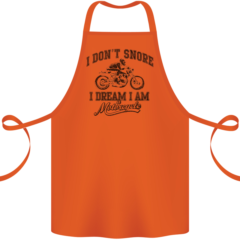 I Don't Snore Motorbike Biker Motorcycle Cotton Apron 100% Organic Orange