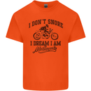 I Don't Snore Motorbike Biker Motorcycle Kids T-Shirt Childrens Orange