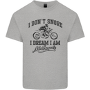 I Don't Snore Motorbike Biker Motorcycle Kids T-Shirt Childrens Sports Grey