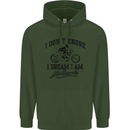 I Don't Snore Motorbike Biker Motorcycle Mens 80% Cotton Hoodie Forest Green
