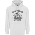 I Don't Snore Motorbike Biker Motorcycle Mens 80% Cotton Hoodie White