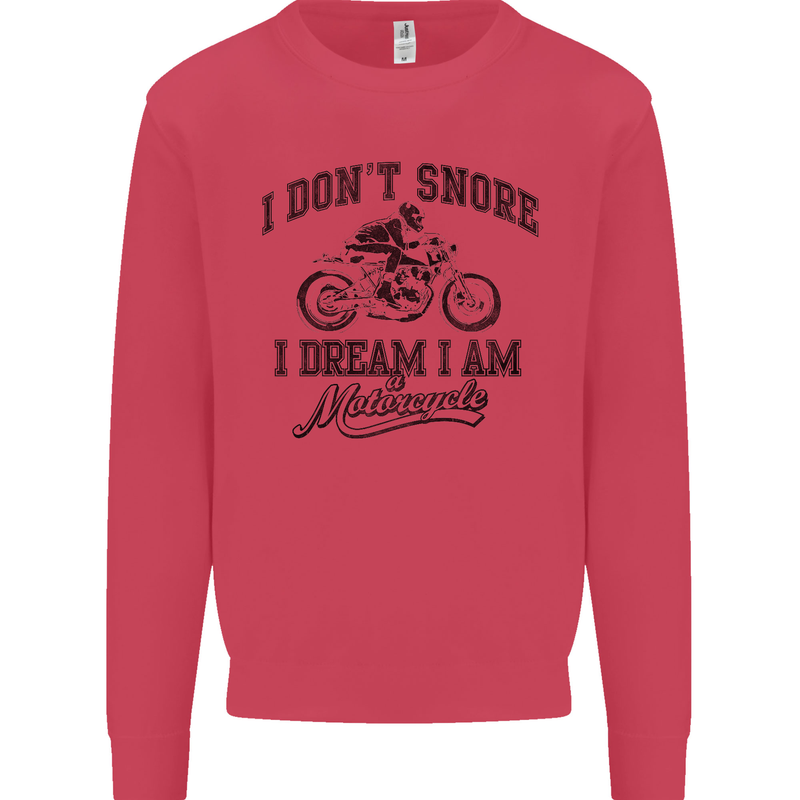 I Don't Snore Motorbike Biker Motorcycle Mens Sweatshirt Jumper Heliconia