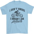 I Don't Snore Motorbike Biker Motorcycle Mens T-Shirt Cotton Gildan Light Blue