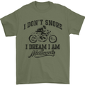 I Don't Snore Motorbike Biker Motorcycle Mens T-Shirt Cotton Gildan Military Green