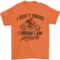 I Don't Snore Motorbike Biker Motorcycle Mens T-Shirt Cotton Gildan Orange