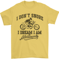 I Don't Snore Motorbike Biker Motorcycle Mens T-Shirt Cotton Gildan Yellow