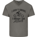 I Don't Snore Motorbike Biker Motorcycle Mens V-Neck Cotton T-Shirt Charcoal