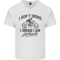 I Don't Snore Motorbike Biker Motorcycle Mens V-Neck Cotton T-Shirt White