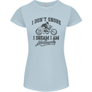 I Don't Snore Motorbike Biker Motorcycle Womens Petite Cut T-Shirt Light Blue