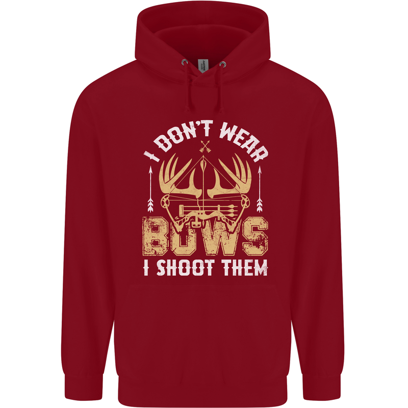 I Don't Wear Bows I Shoot Them Archery Childrens Kids Hoodie Red