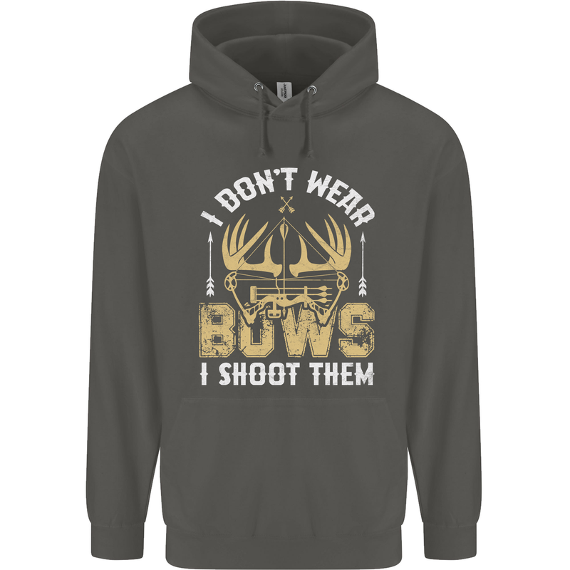 I Don't Wear Bows I Shoot Them Archery Childrens Kids Hoodie Storm Grey