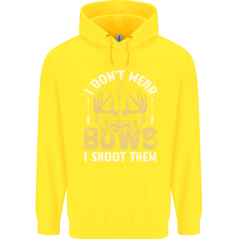 I Don't Wear Bows I Shoot Them Archery Childrens Kids Hoodie Yellow