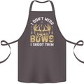 I Don't Wear Bows I Shoot Them Archery Cotton Apron 100% Organic Dark Grey