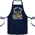 I Don't Wear Bows I Shoot Them Archery Cotton Apron 100% Organic Navy Blue