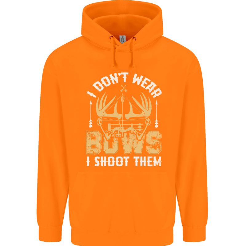 I Don't Wear Bows I Shoot Them Archery Mens 80% Cotton Hoodie Orange