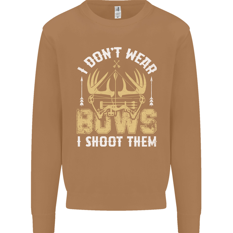 I Don't Wear Bows I Shoot Them Archery Mens Sweatshirt Jumper Caramel Latte