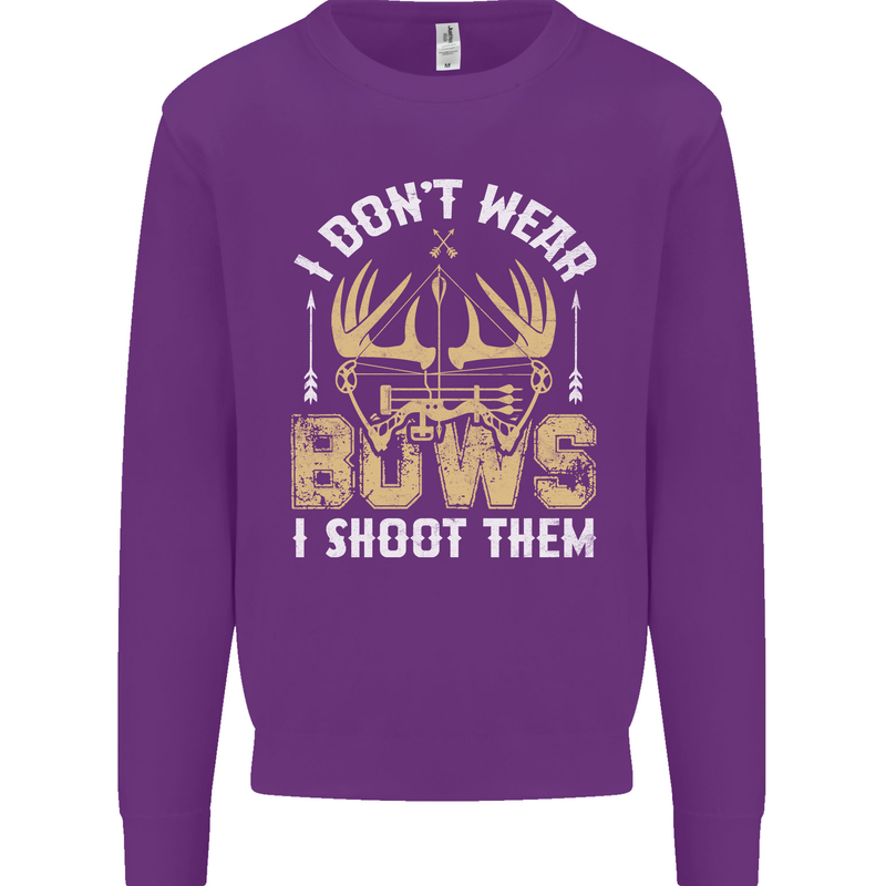 I Don't Wear Bows I Shoot Them Archery Mens Sweatshirt Jumper Purple