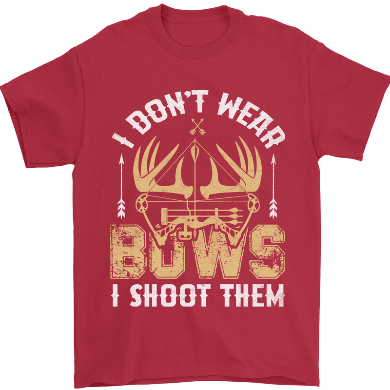 I Don't Wear Bows I Shoot Them Archery Mens T-Shirt Cotton Gildan Red