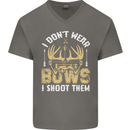 I Don't Wear Bows I Shoot Them Archery Mens V-Neck Cotton T-Shirt Charcoal