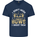 I Don't Wear Bows I Shoot Them Archery Mens V-Neck Cotton T-Shirt Navy Blue