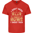 I Don't Wear Bows I Shoot Them Archery Mens V-Neck Cotton T-Shirt Red