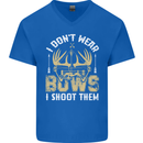 I Don't Wear Bows I Shoot Them Archery Mens V-Neck Cotton T-Shirt Royal Blue