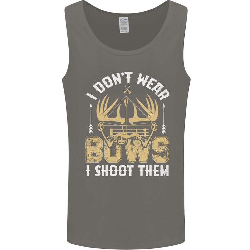 I Don't Wear Bows I Shoot Them Archery Mens Vest Tank Top Charcoal