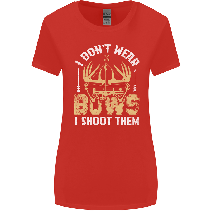 I Don't Wear Bows I Shoot Them Archery Womens Wider Cut T-Shirt Red