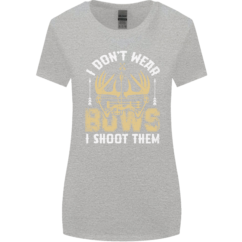 I Don't Wear Bows I Shoot Them Archery Womens Wider Cut T-Shirt Sports Grey
